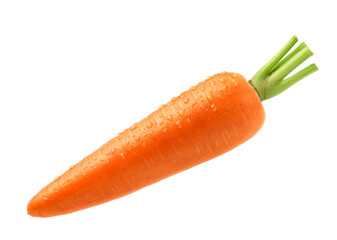 Fresh Carrot with water droplets isolated on white background. Clipping path.