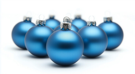 Blue Christmas balls, created using Generative AI technology.