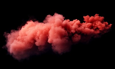 Fototapeta premium Red Smoke Isolated on Black Background