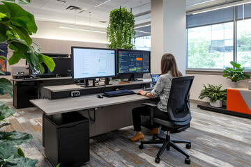 Enhance Work Efficiency with a Height-Adjustable Electric Workstation - Modern Office Solution