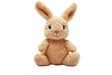 Obraz premium Soft plush rabbit bunny toy isolated on transparent background for children.