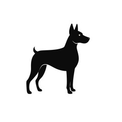 Isolated dogs on the white background. Dogs silhouettes. 