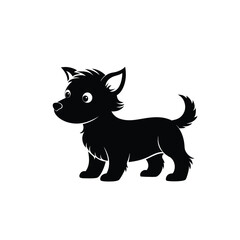 Isolated dogs on the white background. Dogs silhouettes. Vector