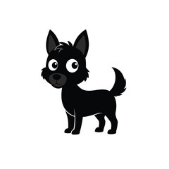vector, isolated black silhouette of a dog, collection