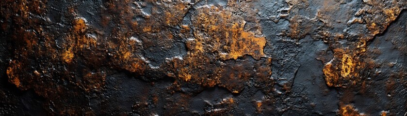 Naklejka premium Abstract Texture of Dark and Orange Surface with Uneven Cracks