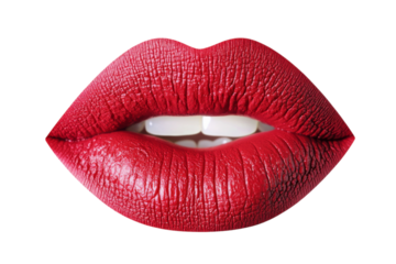 Red female lips isolated on white background. Air kiss, beauty, red lipstick, cosmetics