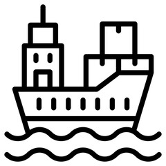 Cargo boat icon