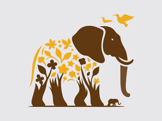 Elephant silhouette vector art white background And  mandala line art illustration pattern art tattoo,