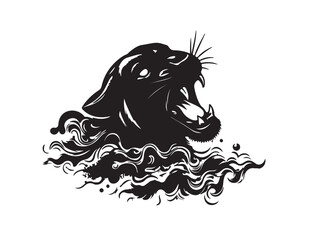 Elephant silhouette vector art white background And  mandala line art illustration pattern art tattoo,