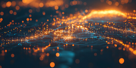  The world map is a collection of information light rays displayed with holographic technology, finance, logistics, technology, trade, background, wallpaper