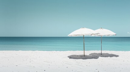 Minimalist composition highlighting the peace and calm of a beach holiday