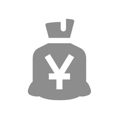 Obraz premium Chinese yuan moneybag vector icon. Money sack or bag symbol.