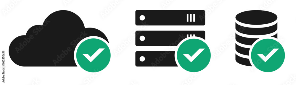 Poster digital data security verification icon