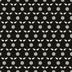 Abstract simple floral gothic style seamless pattern. Elegant minimal monochrome stylish background. Perfect for textile, wallpaper and fabrics.