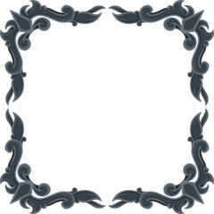 blue elegant frame vintage with a floral design
