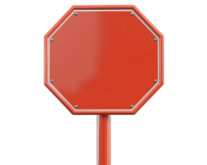 blank stop sign isolated on transparent 