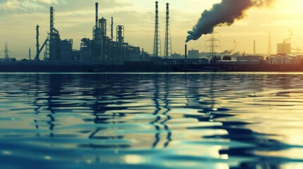 Fototapeta premium Chemical Pollution: This refers to the introduction of toxic substances like heavy metals and solvents into the environment, threatening human health and ecosystems. 