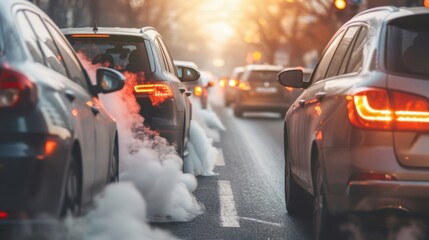 Urban Pollution: Pollution found in cities, featuring a mix of air, noise, and light pollution, alongside waste management issues, adversely affecting urban health.

