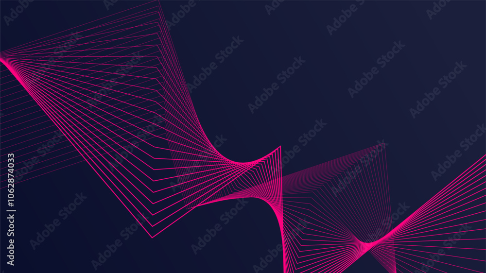 Aufkleber abstract pink geometric lines on dark background creating dynamic wave pattern design