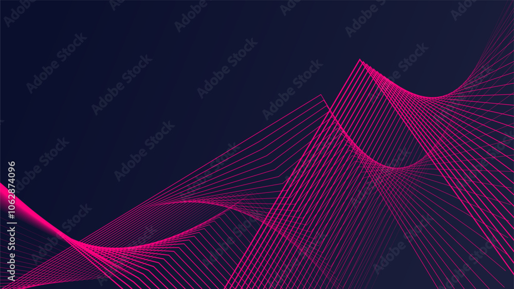 Aufkleber abstract pink geometric lines on dark background creating dynamic wave pattern design
