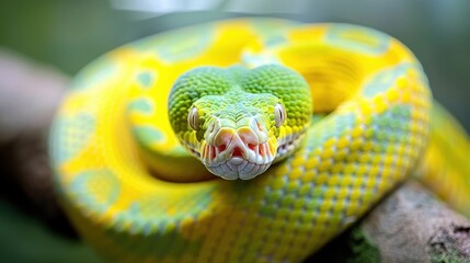 Fototapeta premium Snake Venom: A sophisticated cocktail of proteins and enzymes that immobilizes prey, snake venom can cause paralysis, significant tissue damage, or internal bleeding. 