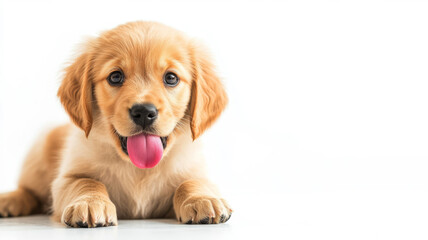 Labrador Retriever close-up on a white background