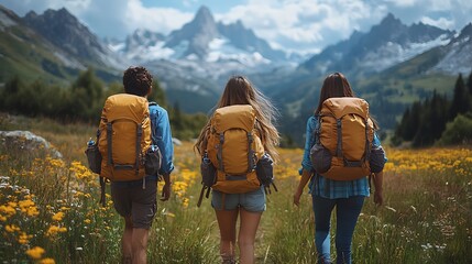 hikers in the mountains