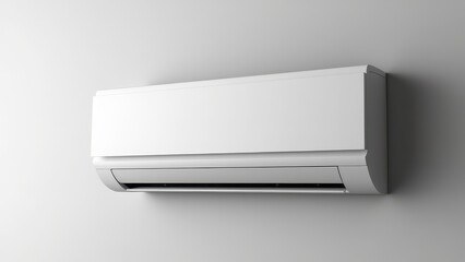 A detailed look at parts of an home AC system, mounted in a split-type air conditioning unit on a wall