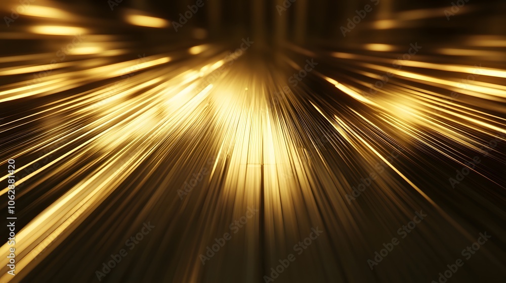 Poster radiant golden stream: a mesmerizing display of light, lines converge, creating a radiant, luxurious