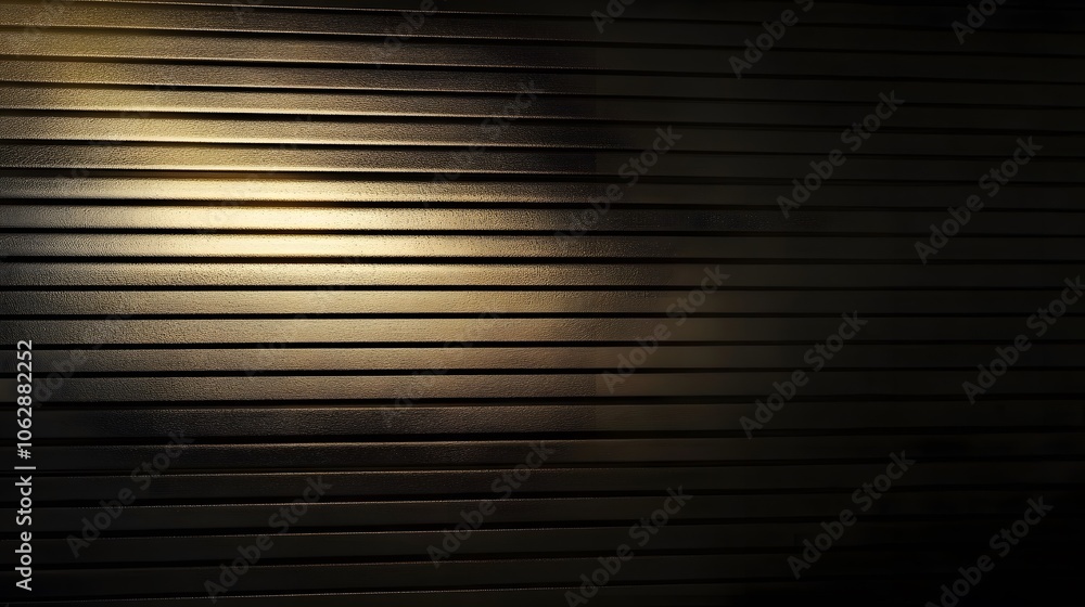 Poster illuminated gold: abstract horizontal lines, faint glow, deep shadows, creating a mesmerizing, textu