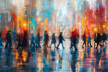 Energetic healthcare professionals navigating a hospital corridor with blurred doctor figures