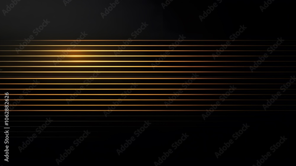 Poster radiant gold lines on black: a mesmerizing interplay of light and shadow, creating a luxurious and e