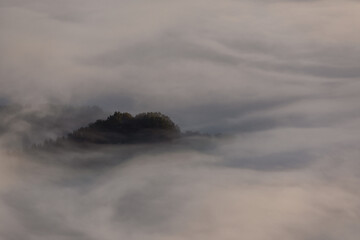 Aramaio valley under the clouds in the morning