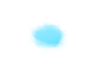 Abstract watercolor blue blot or splotch or blotch shape on transparent background