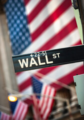 Wall Street sign Manhattan financial district stock market