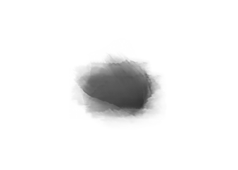 black watercolor ink blot or splotch or blotch abstract shape