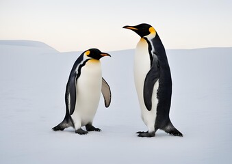 A penguin is standing on a white background.