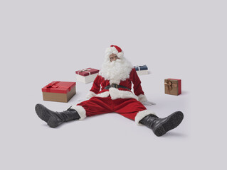Santa Claus fell on the floor