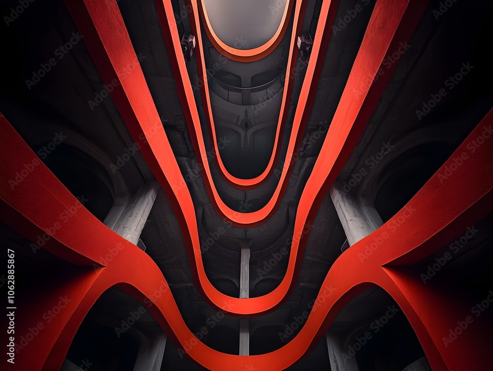 Poster Captivating molecular formations amid bold angular architectural geometry mesmerizing nested patterns and luminescent energy pulses with ethereal iridescent accents