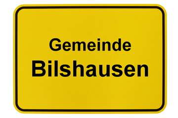 Illustration eines Ortsschildes der Gemeinde Bilshausen in Niedersachsen