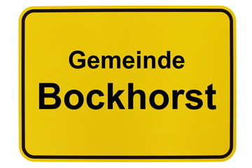 Illustration eines Ortsschildes der Gemeinde Bockhorst in Niedersachsen