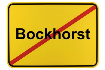 Illustration eines Ortsschildes der Gemeinde Bockhorst in Niedersachsen