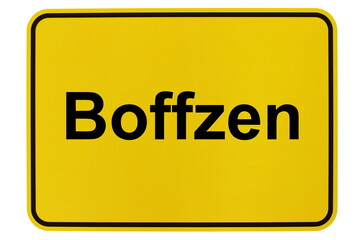 Illustration eines Ortsschildes der Gemeinde Boffzen in Niedersachsen