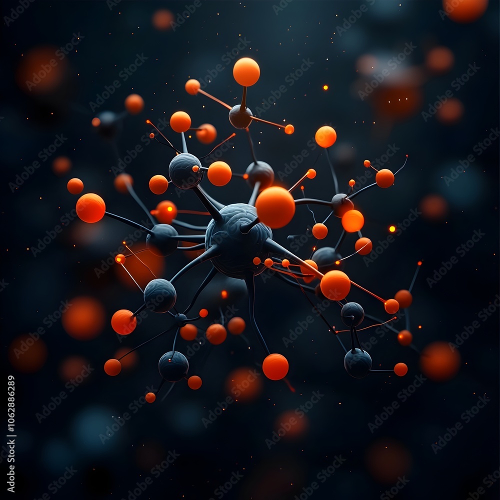 Aufkleber captivating digital depicting a vibrant molecular model with intricate atomic patterns intense hues 