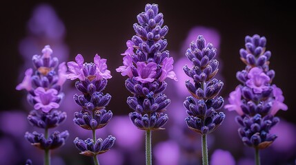 Lavender flowers in vibrant purple hues
