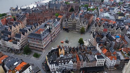 drone photo Antwerp City Hall belgium europe
