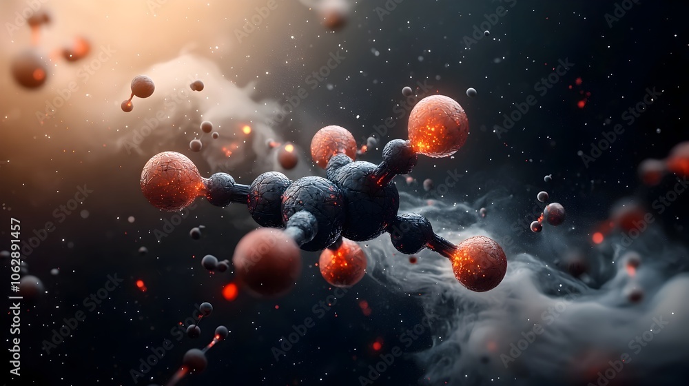 Aufkleber captivating molecular structure with intricate organic geometry complex interlocking shapes and stri
