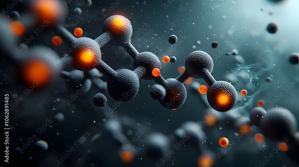 Poster intricate molecular structure showcasing a captivating organic geometry with complex interlocking sh