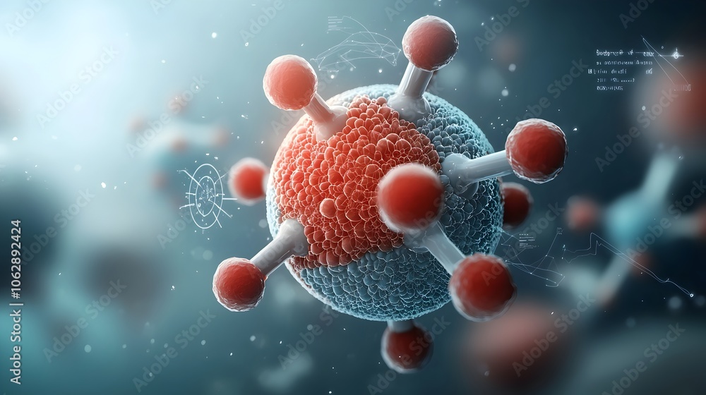 Poster intricate and captivating spherical molecular structure with striking internal complexities presente