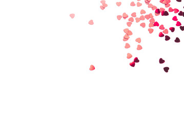 Red hearts on transparent background. Valentine's day concept.